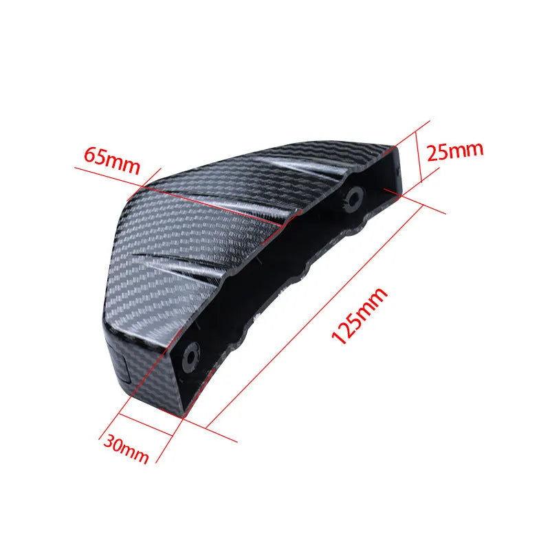 Black carbon fibre ABS triangle rear spoiler for General Motors vehicles with mounting hardware