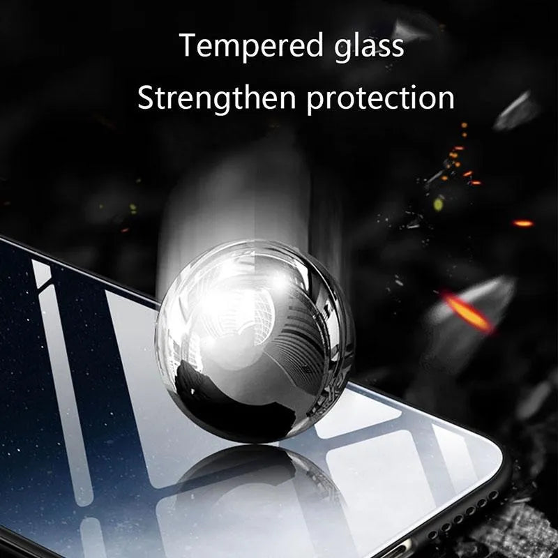 Black silicone phone case for Samsung and iPhone smartphones on a table