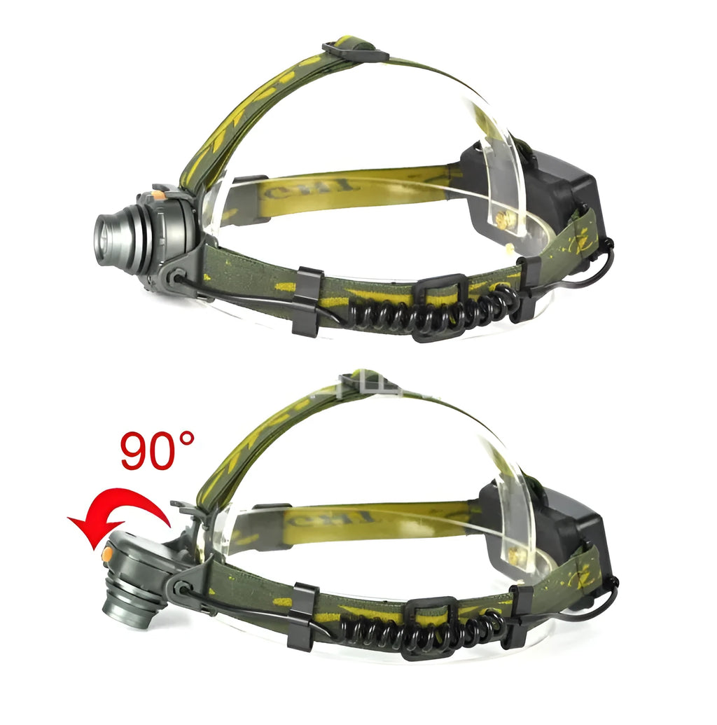 Aluminium alloy induction headlamp retractable fishing light for outdoor camping