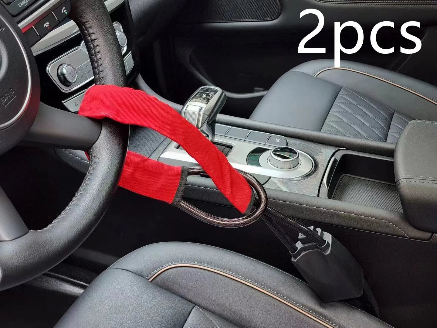 Car steering wheel wire rope security lock with iron construction for General Motors vehicles