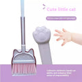 Plastic broom and dustpan set with rotating brush holder in purple colour