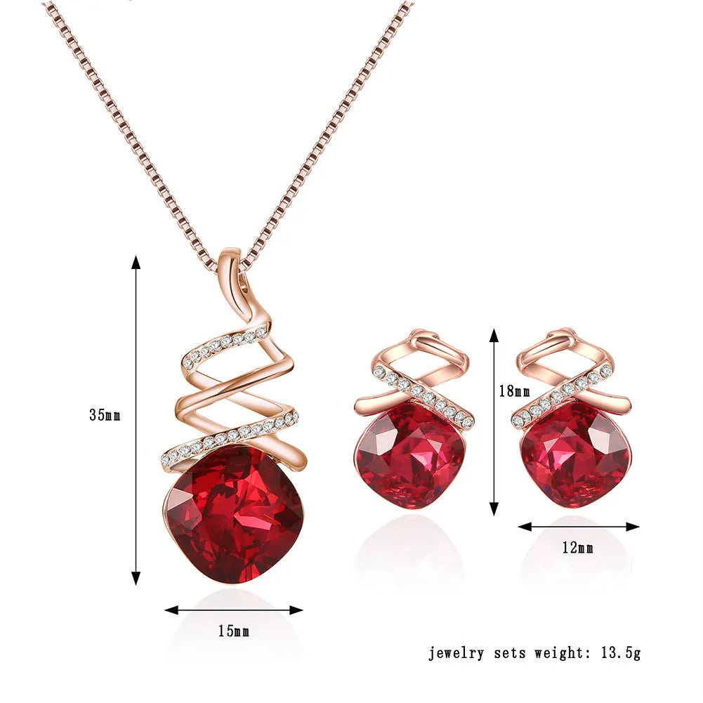 Alloy jewellery set with adjustable necklace and matching earrings in colour 61172321