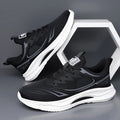 Men's low-top casual trainers in blue with a breathable mesh upper and rubber sole.