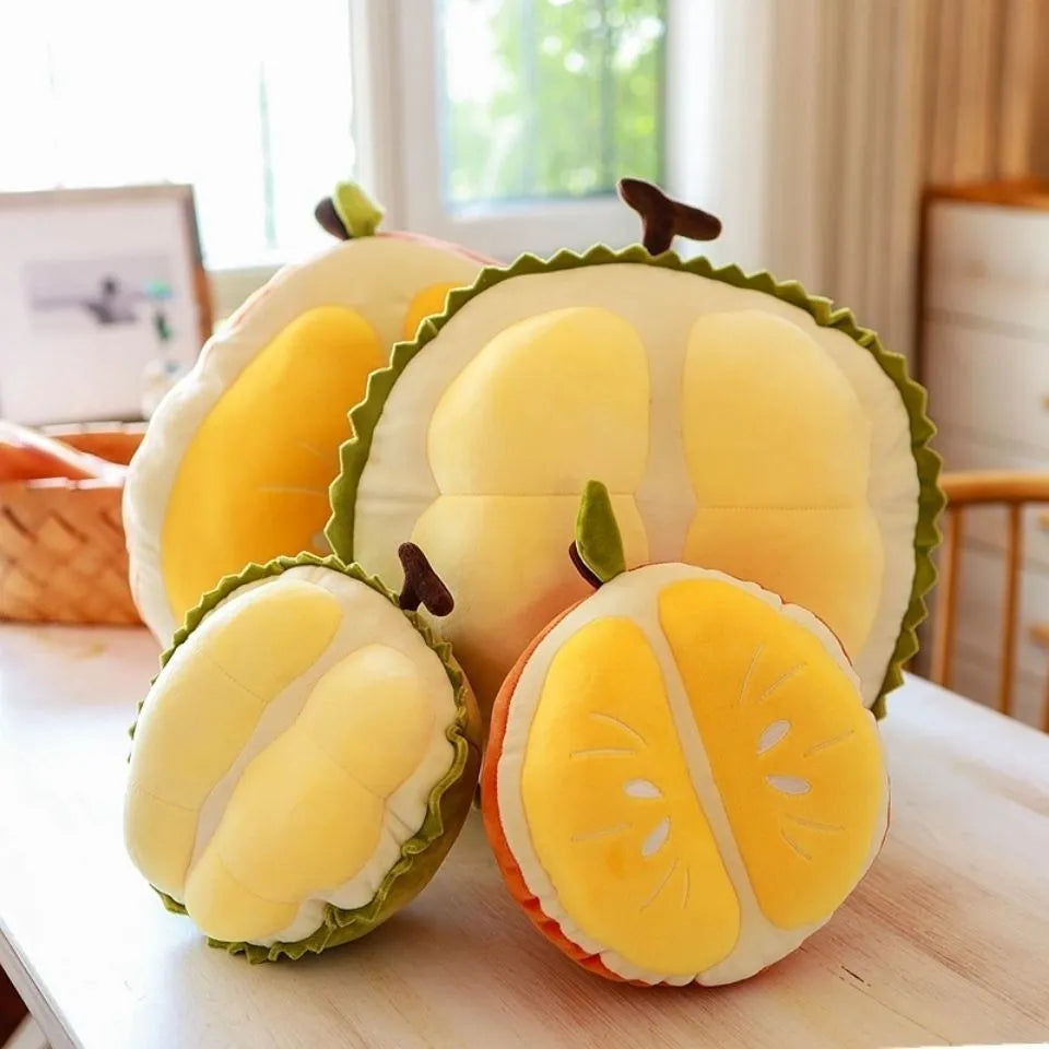 Cute orange plush toy durian pillow stuffed animal for infants 0-3 years, 27cm gift version