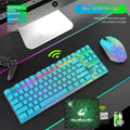 T3 wireless charging keyboard and mouse set with backlit keys and optical mouse