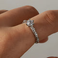 Adjustable open ring for women in white K with diamond treatment process and copper band