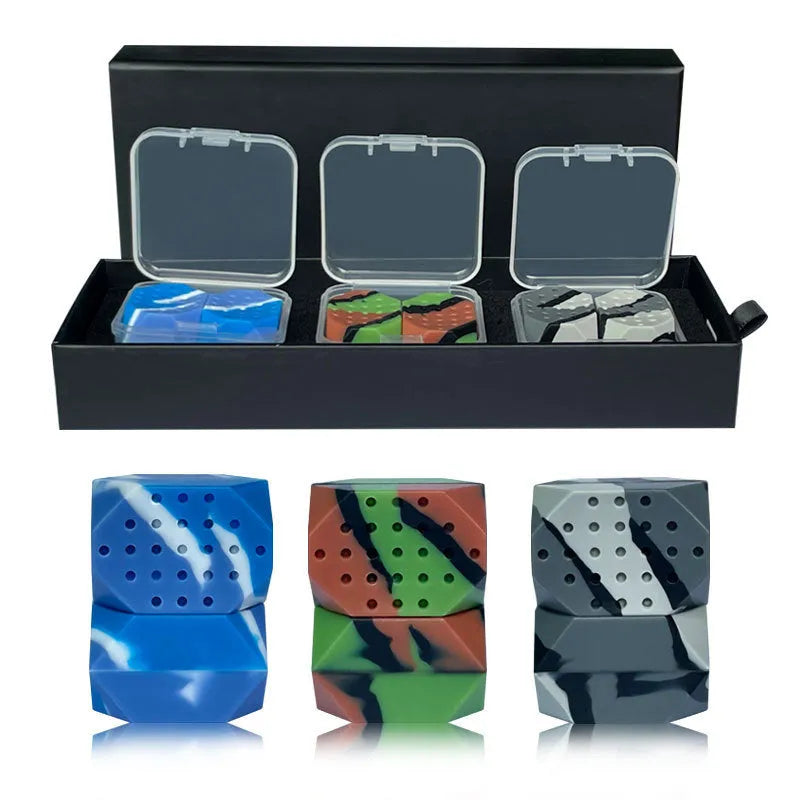 Two camouflage pattern facial exercise balls in transparent box for jawline training