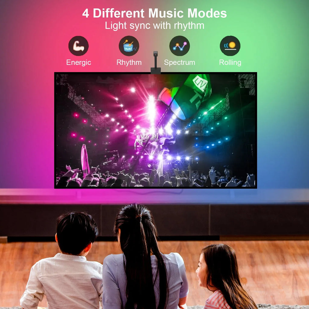 Graffiti APP TV screen color picker LED light strip with camera controller and 30 beads for TV background