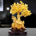 Citrine small water turtle money tree resin decorative ornament measuring 18x11x23cm