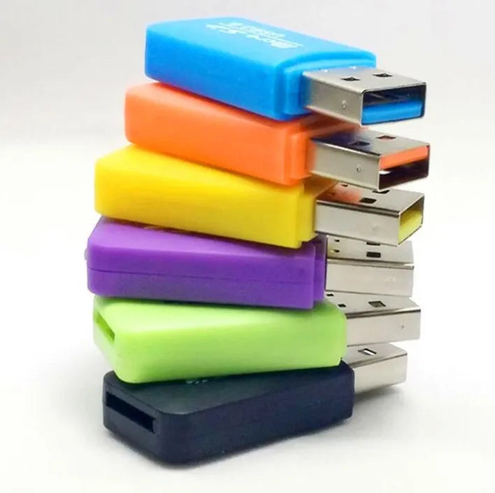 Mini USB TF card reader with included 16GB MicroSD card and SD card adapter