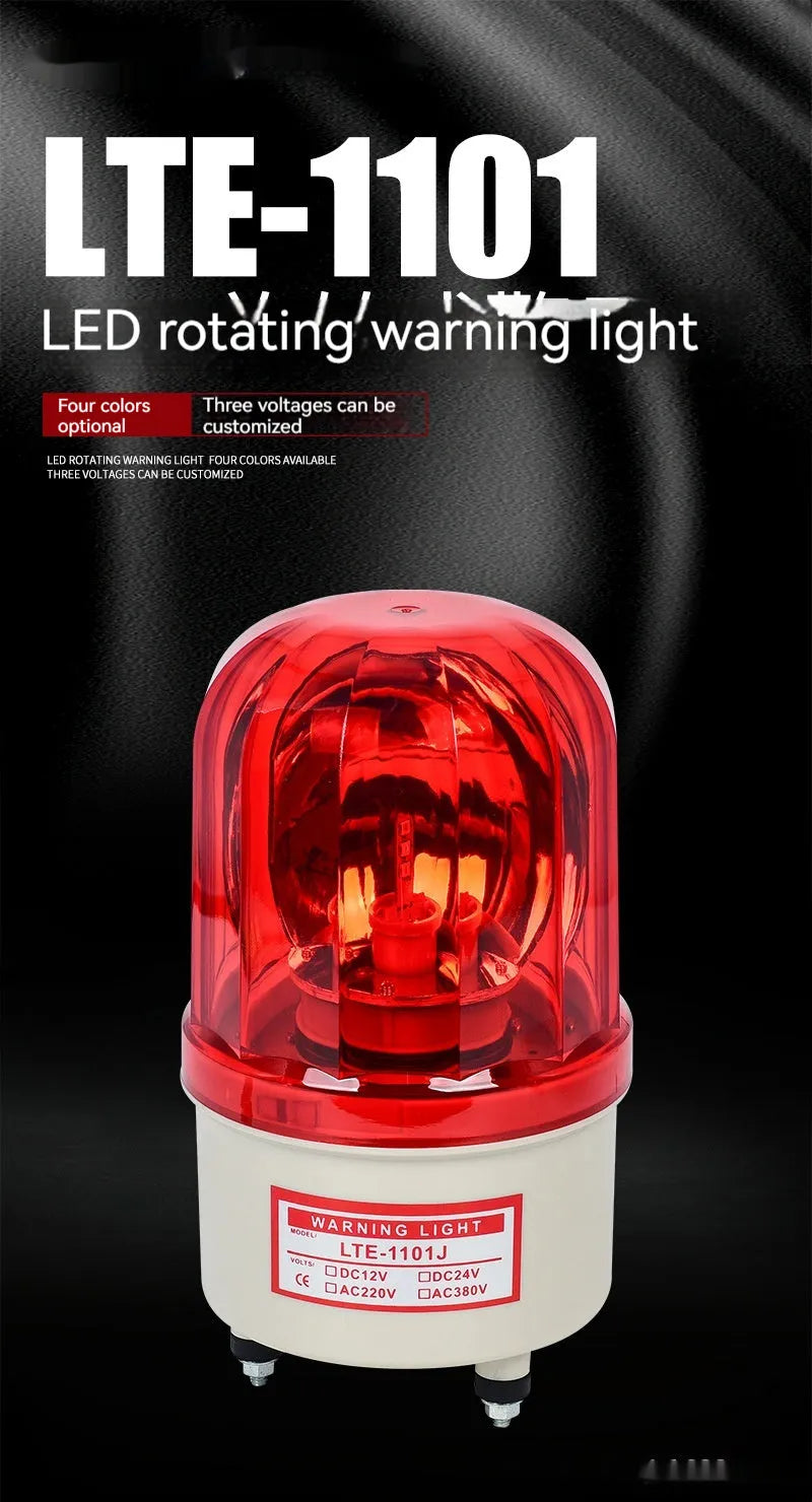 LTE-1101J industrial warning light with rotating alarm in red yellow green colours
