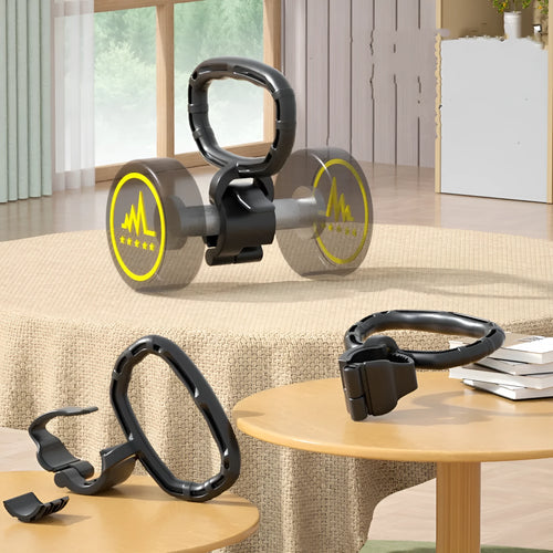 Adjustable weight fitness camp kettlebell handle in PP material, Black colour, size 21x19cm
