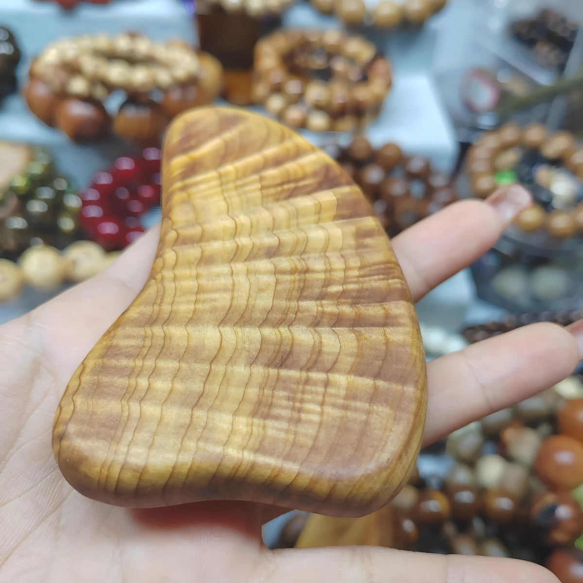 Taihang Yabai scraping board with water ripple pattern, single blue and white scraping plate for gua sha