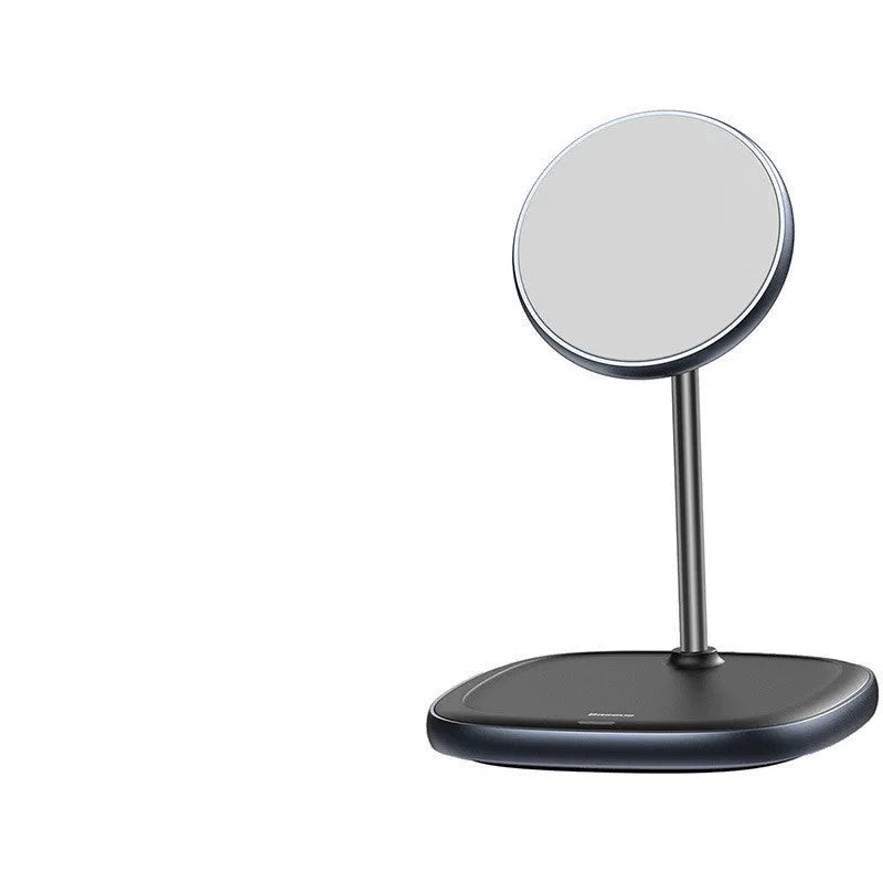 Swan Magnetic Desktop Stand Wireless Charger for iPhone 12 in black or white with Type-C cable