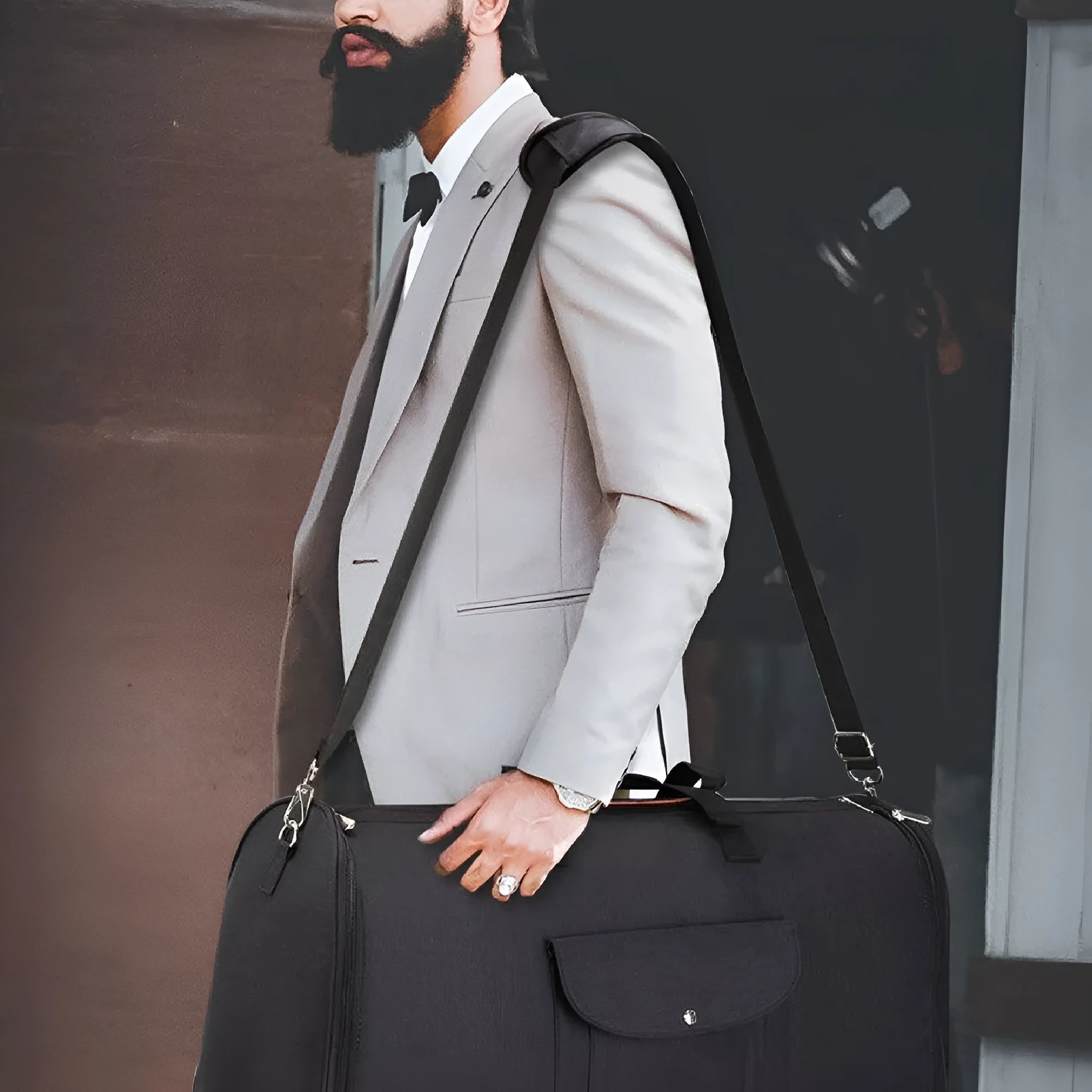 Folding duffel bag in Oxford cloth for travel and gym use