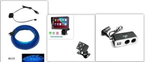 7-inch portable car smart display with retractable bracket showing wireless Carplay interface on screen