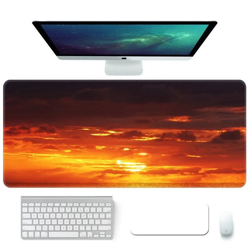 Creative student desktop notebook keyboard mouse pad with non-slip rubber base and cloth surface