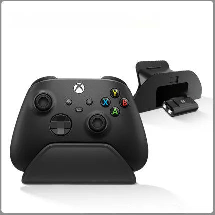 White ABS controller stand base for Xbox with battery storage compartment and gamepad holder