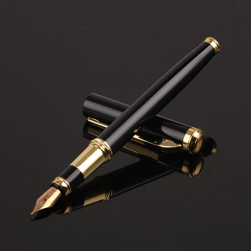 Metal ink pen with 0.5mm iridium nib in black or red for business and writing practice