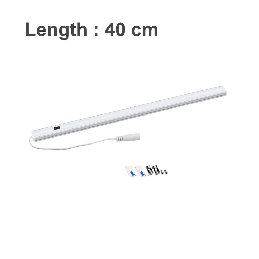 Aluminium profile LED strip light bar for cabinets in three length options.