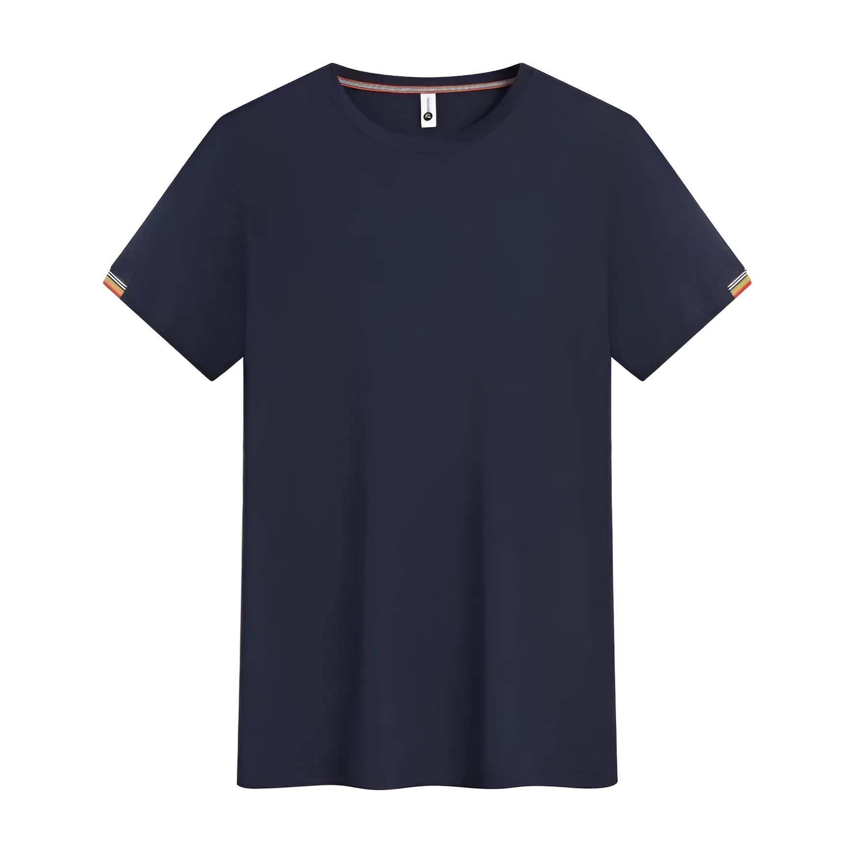 Round neck ice-feeling pullover work top in black, size S to 4XL
