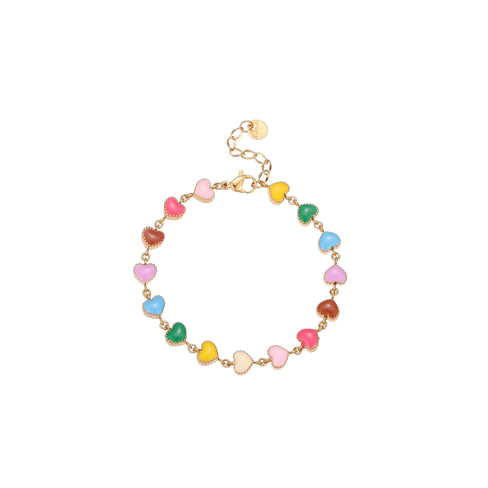 Women's titanium steel bracelet with heart-shaped charm in gold or steel electroplated finish