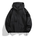 Men's hooded shell jacket in polyester blend, long sleeve, casual outdoor mountaineering jacket, available in six colours