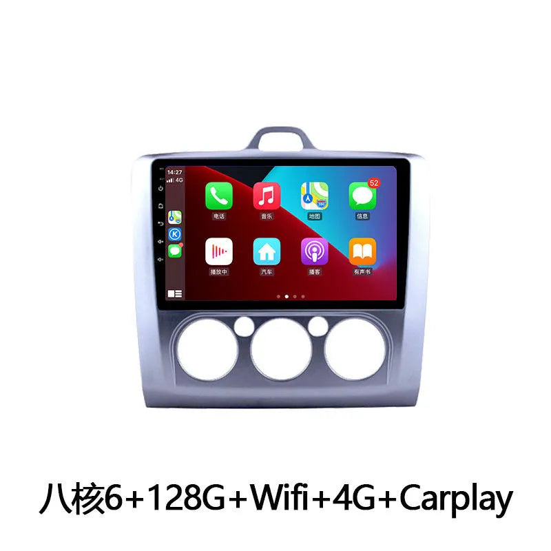 Android car stereo with 9-inch touchscreen and integrated manual air conditioner controls for Volkswagen Fox