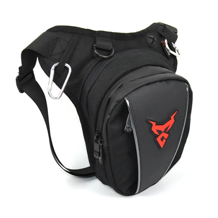 Motorcycle rider crossbody leg bag in blue made from durable 1200D Oxford cloth.