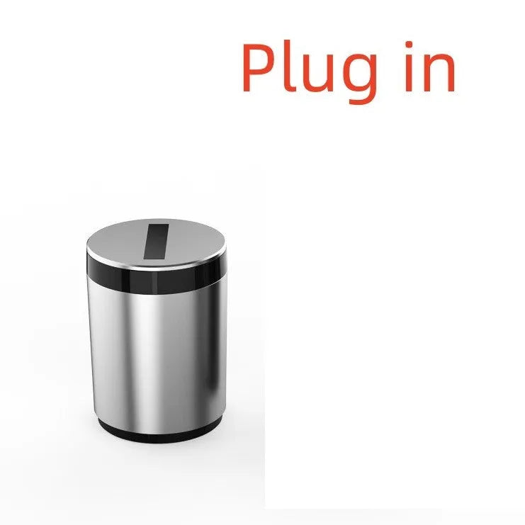 Silver aluminium alloy induction ashtray with automatic opening lid for car and home use