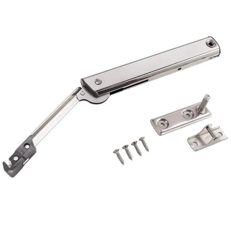 Cold rolled steel tatami cabinet support rod with adjustable stop mechanism for flap-up doors