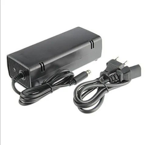 Black Microsoft XBOX360E power adapter with cable for 220V domestic use