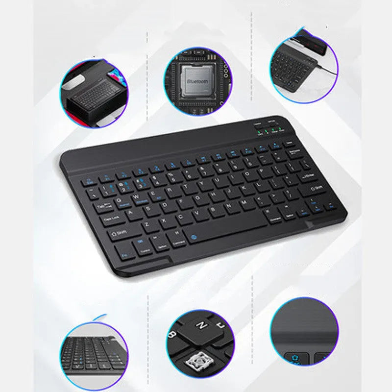 Wireless Bluetooth keyboard for iPad iPhone Matepad, iOS Android Windows, in black or white.