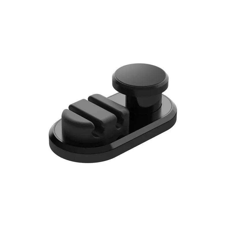 Car data cable storage hook in dark green with adhesive mount for vehicle interiors