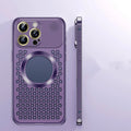Titanium Black metal phone case with aromatherapy shell and magnetic lens cover for iPhone 15 Pro Max
