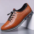 Men's fashion casual one pedal loafer in black artificial PU with rubber sole and flat heel
