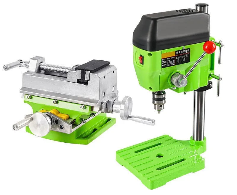 1050W bench drill and milling machine with cross bench pliers on workshop bench