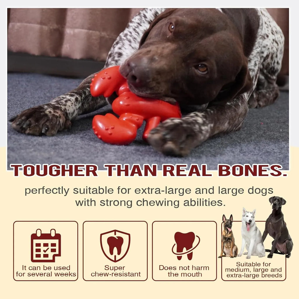 Red nylon dog chew toy for large breeds and aggressive chewers, measuring 170mm long.