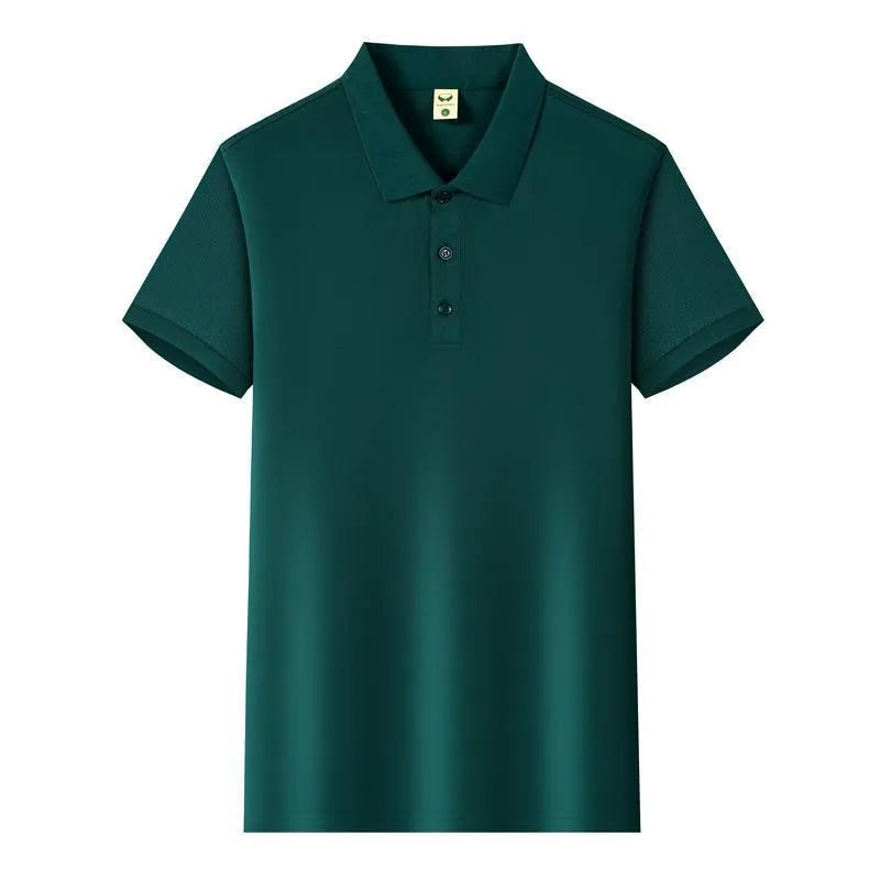 Ice Silk short sleeve lapel business shirt available in multiple colours with slit design