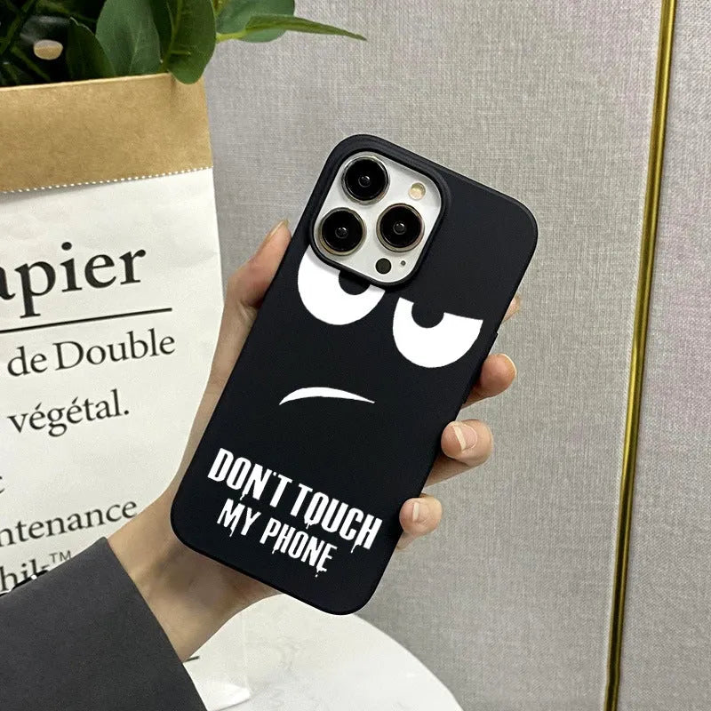 Matte black TPU phone case for iPhone, simple back cover design, compatible with multiple iPhone models.
