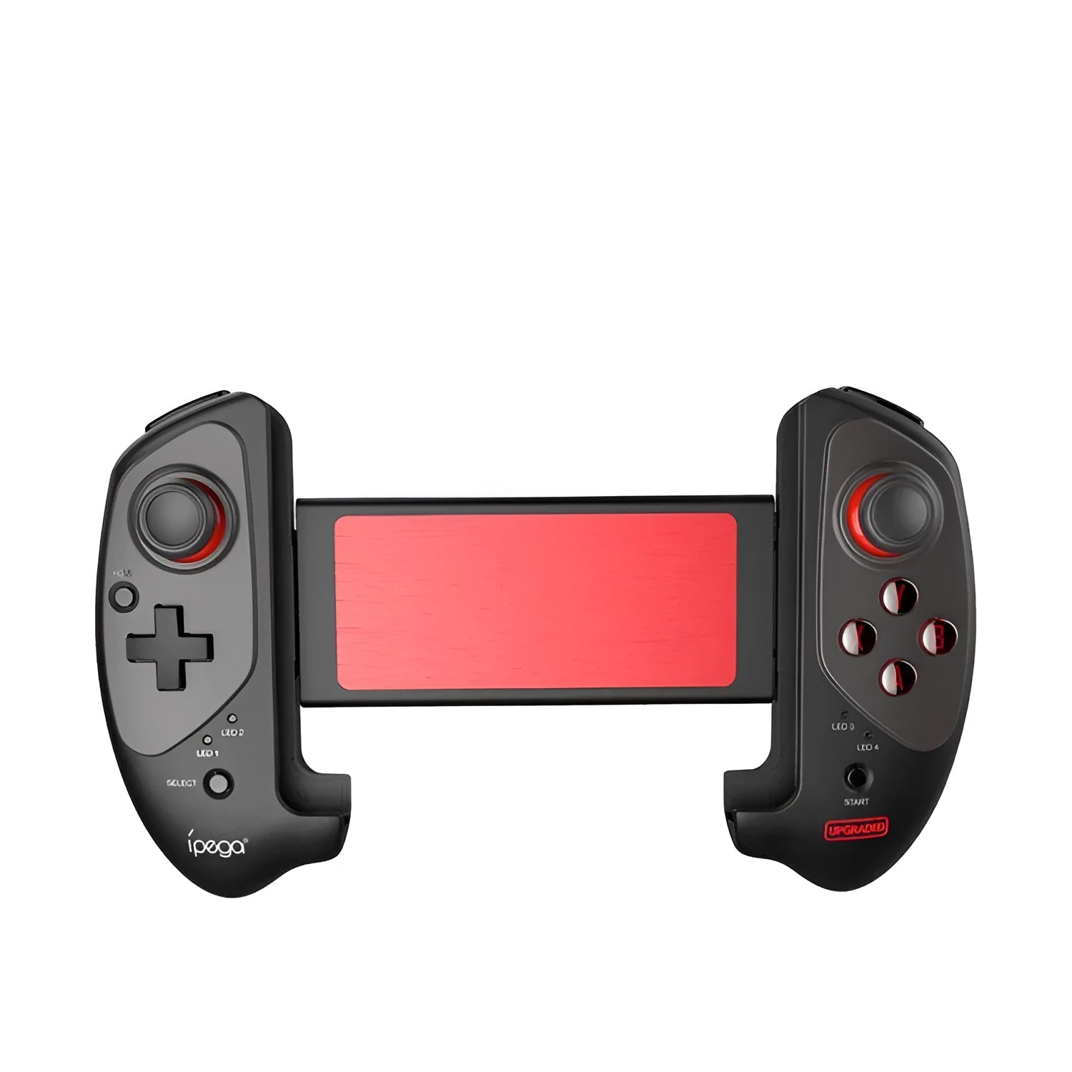 Red telescopic Bluetooth and USB gamepad for mobile phones and PC
