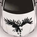 Eagle pattern car hood sticker 80x50cm self-adhesive vinyl in black on vehicle bonnet