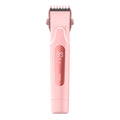Pink full body hair trimmer with double rotary cutter head, LCD display and IPX7 waterproof wet and dry use