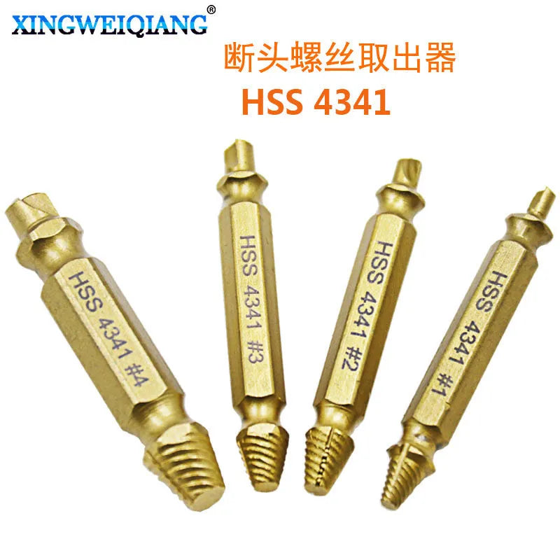 4341 high-speed steel screw extractor set of 5 pieces for removing damaged fasteners