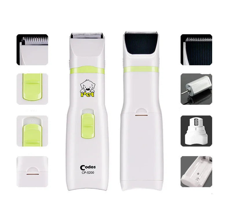 White pet hair trimmer and nail polisher set for small and medium dogs and cats
