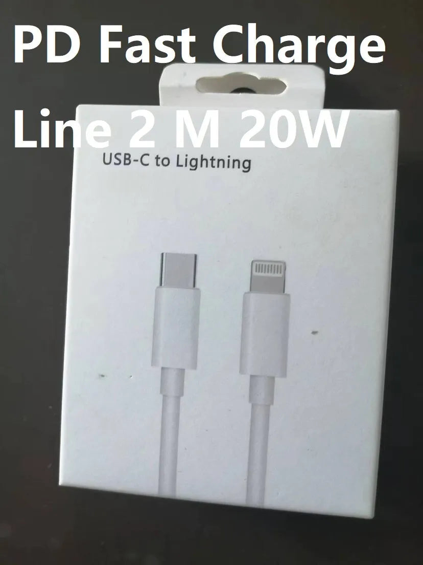 White 20W PD British standard mobile phone charger with Type-C fast charging cable