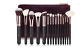 Rose gold makeup brush with wool bristles and wooden handle, 4.5cm gross length, 17.5cm overall length