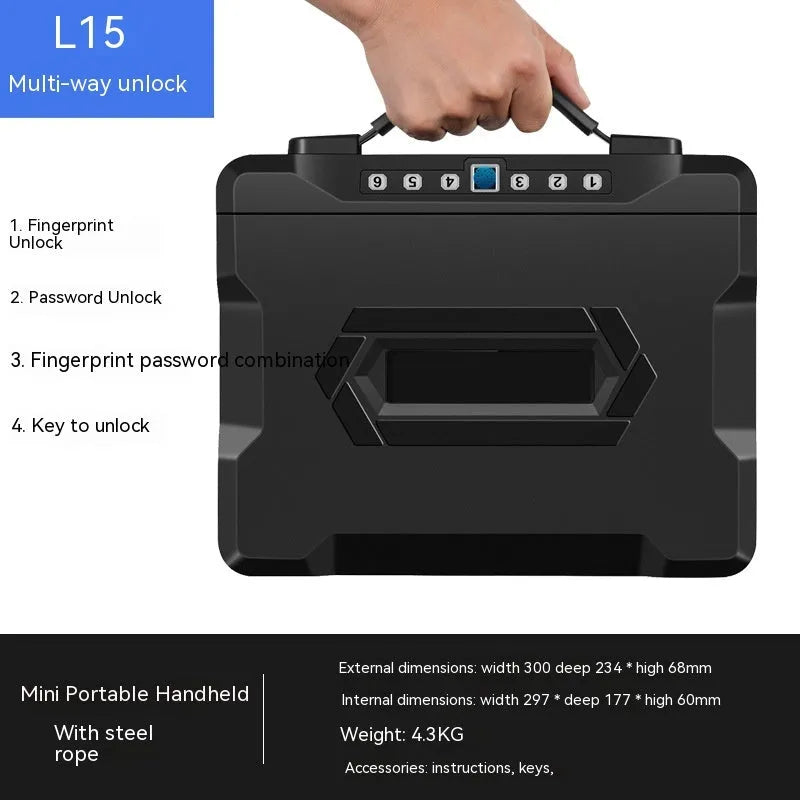 Portable small password safe box with mechanical dial combination lock