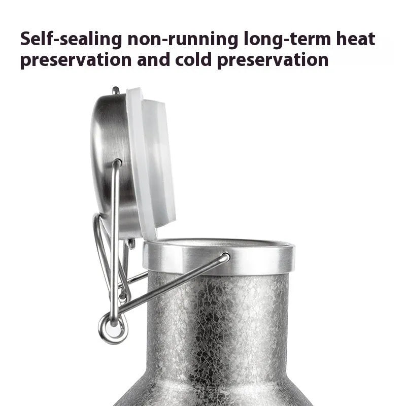 Stainless steel thermal pot with large capacity and portable handle