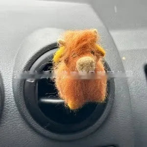 Highland cow air outlet clip in white or brown, single plastic vent clip with Highland cattle design
